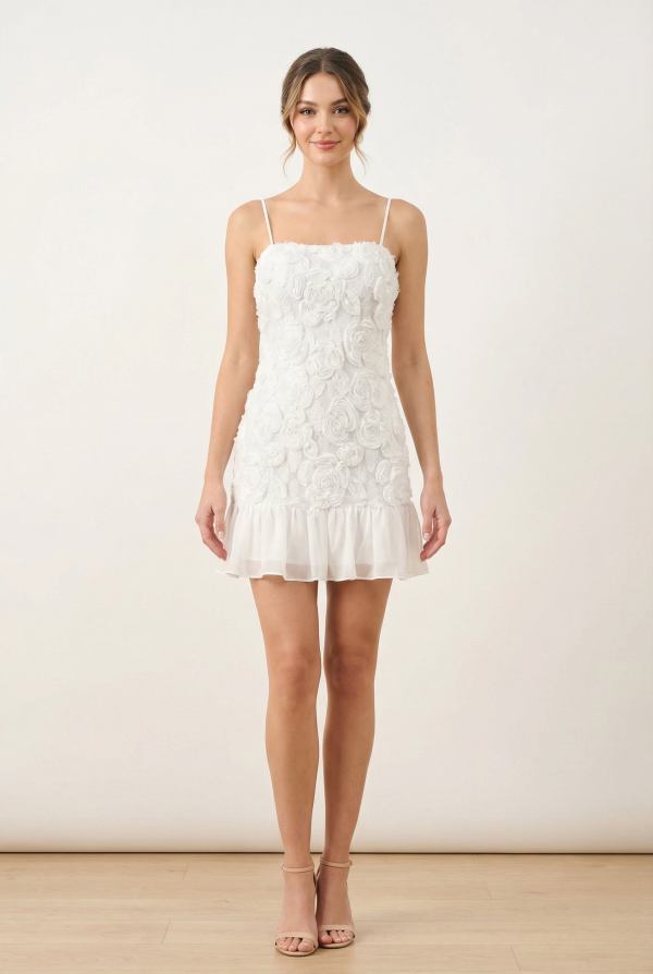 Roséline™ 3D Floral Mini Dress