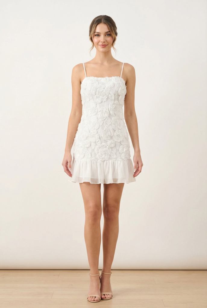 Roséline™ 3D Floral Mini Dress