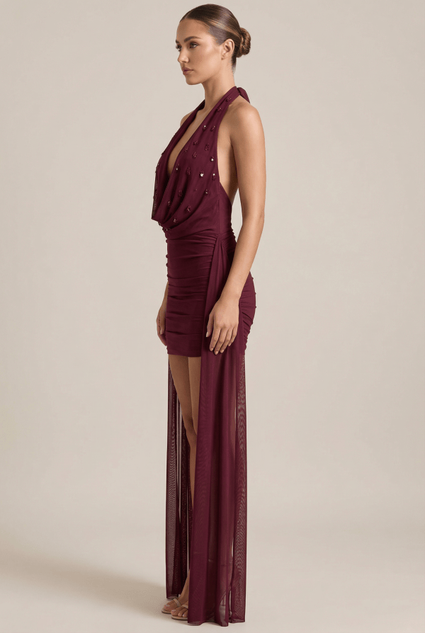 Velmora™ Draped Halter Mini Dress - Image 2