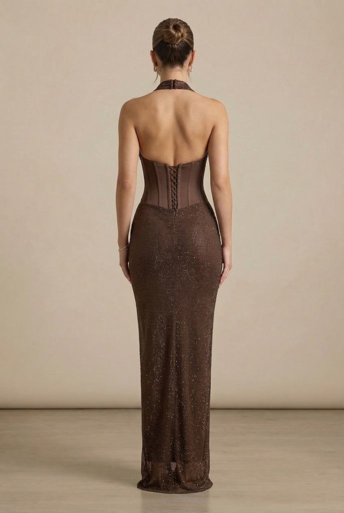 Sorella™ Sculpted Halter Corset Maxi Dress