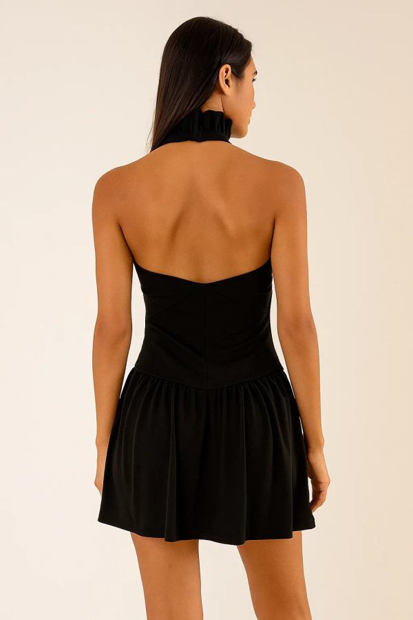 Isolde™ Pleated Hanging Skirt Mini Dress - Image 4