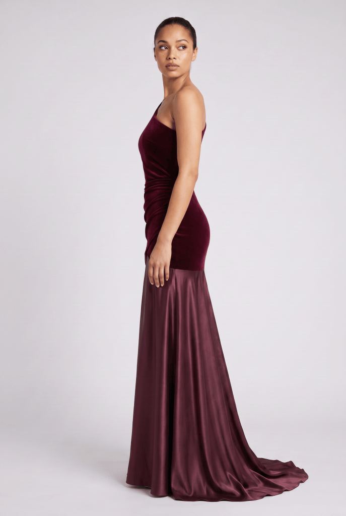 Valentina™ One-Shoulder Velvet Maxi Dress