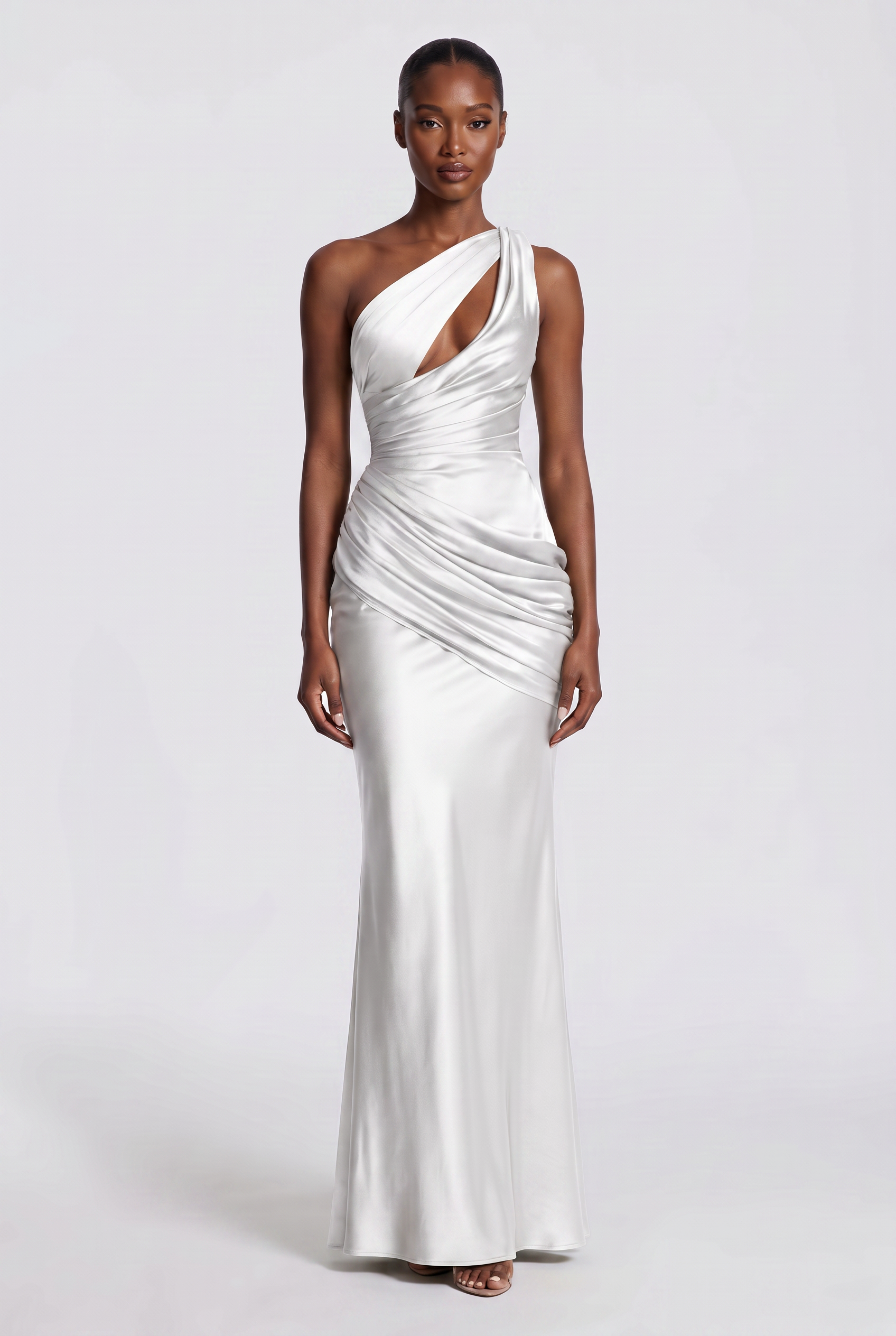 Sage™ One Shoulder Satin Maxi Dress - Image 5