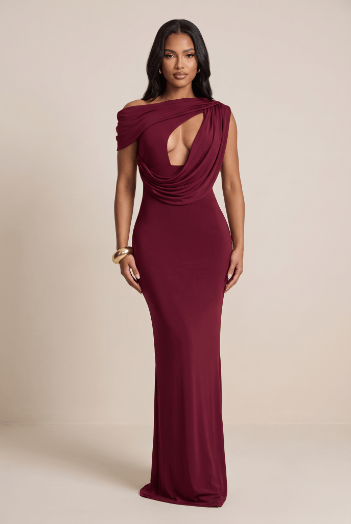 Solea™ Draped Cut-Out Maxi Dress