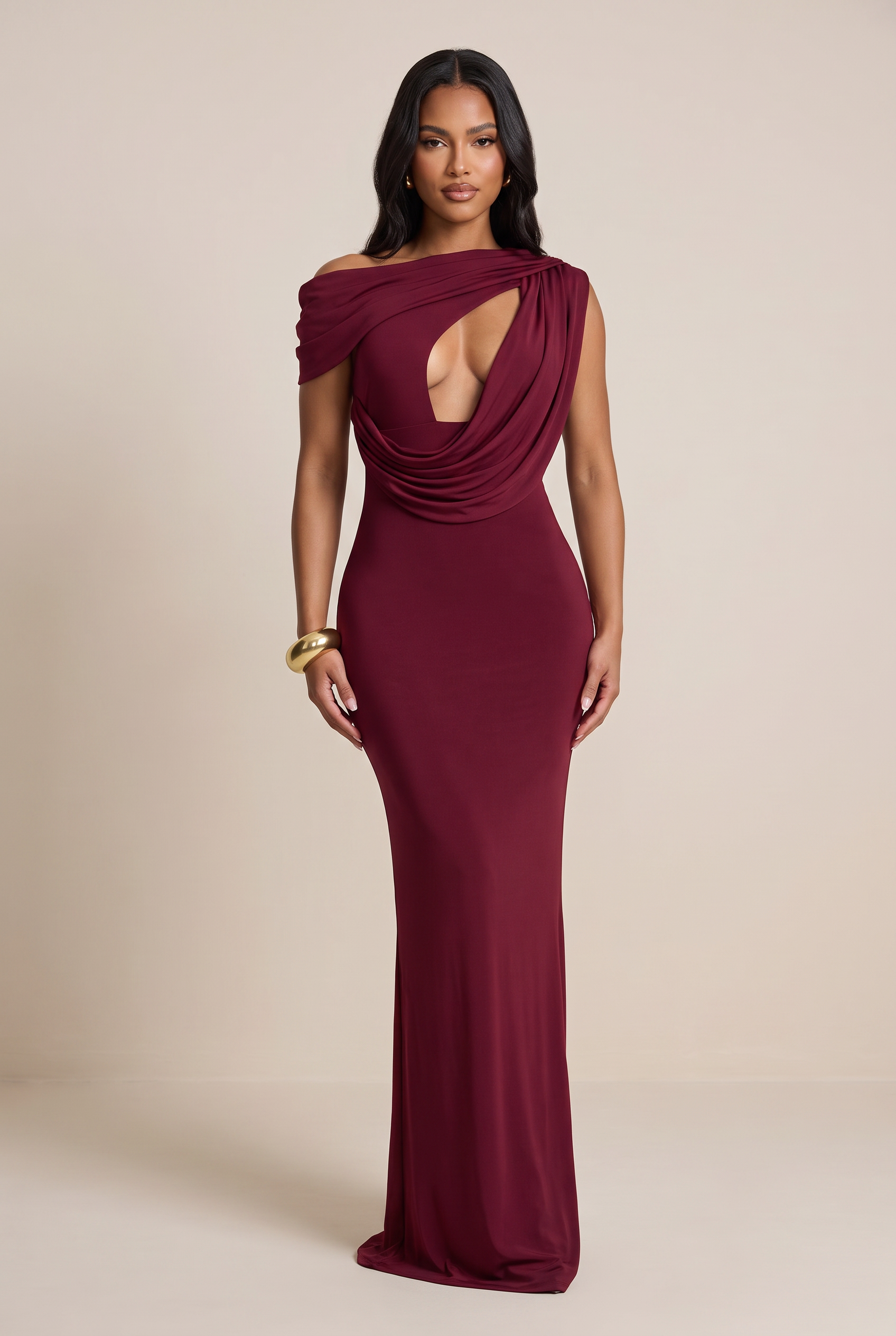 Solea™ Draped Cut-Out Maxi Dress - Image 4