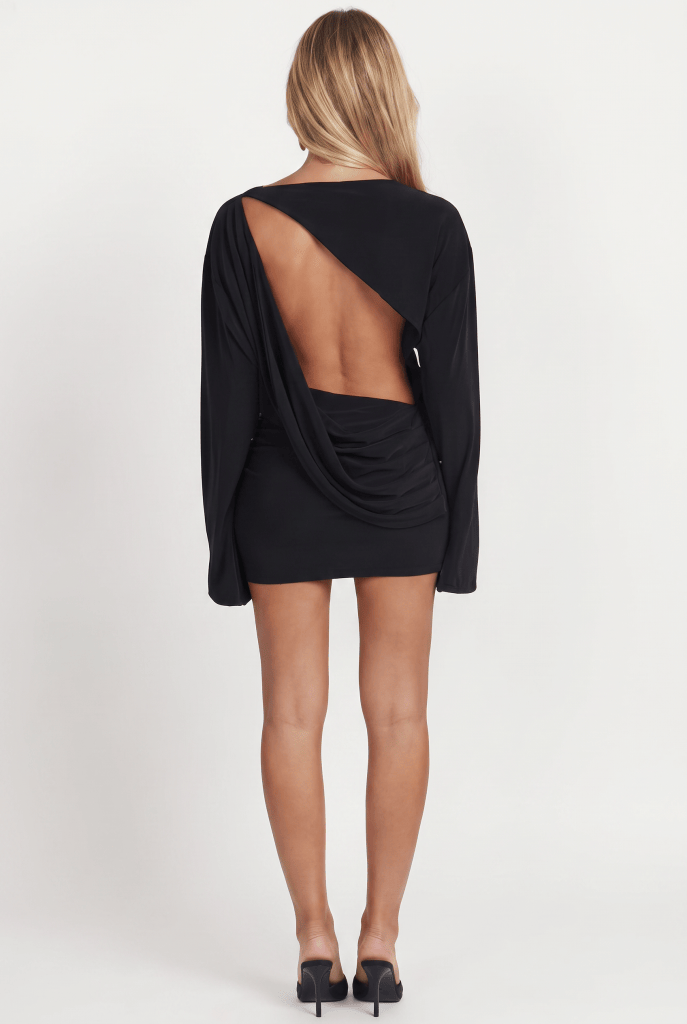 Noire™ Open Back Draped Mini Dress