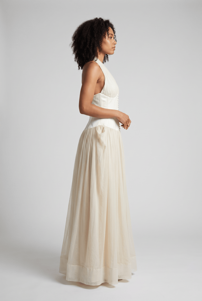 Celeste™ Corset Halter Maxi Dress