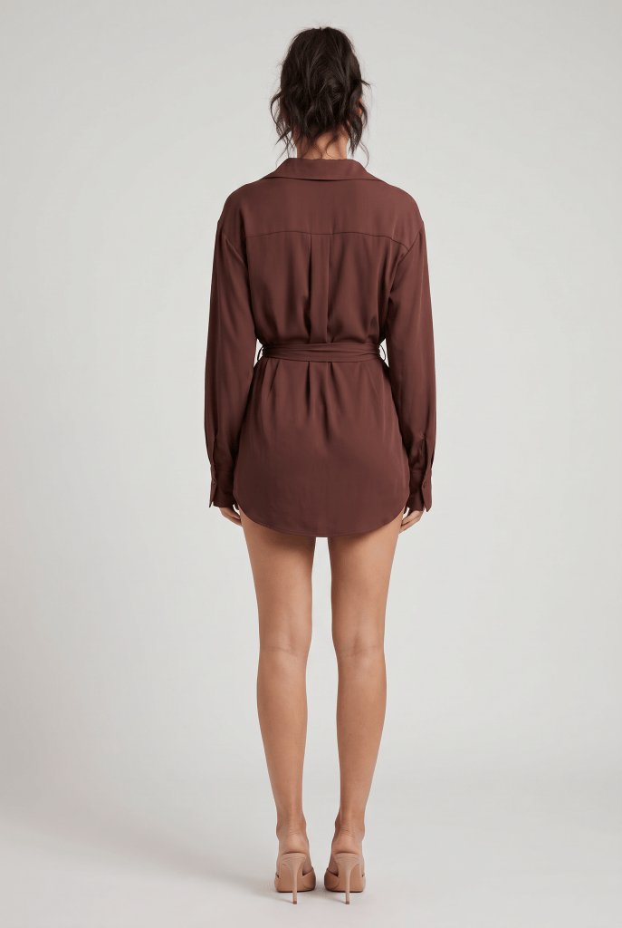 Sorella™ Satin Shirt Mini Dress