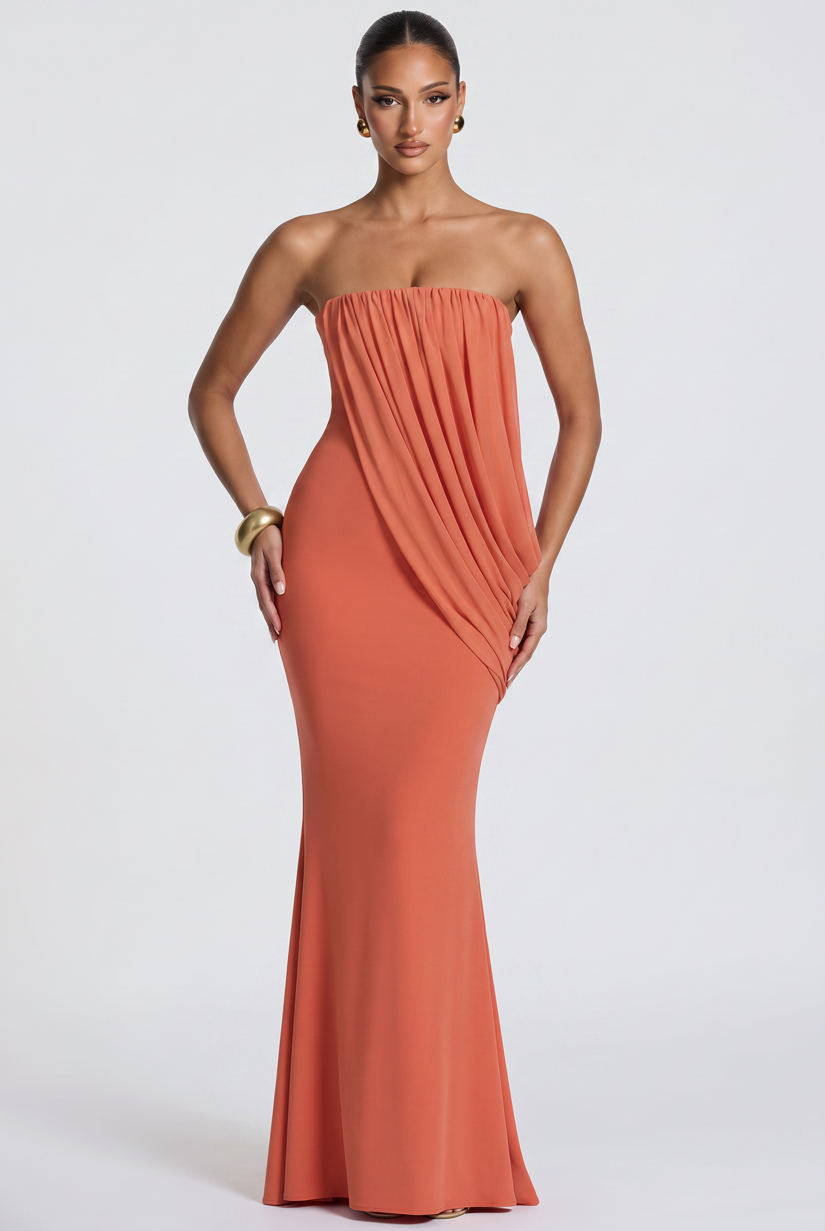 Noire™ Draped Strapless Maxi Dress - Image 4