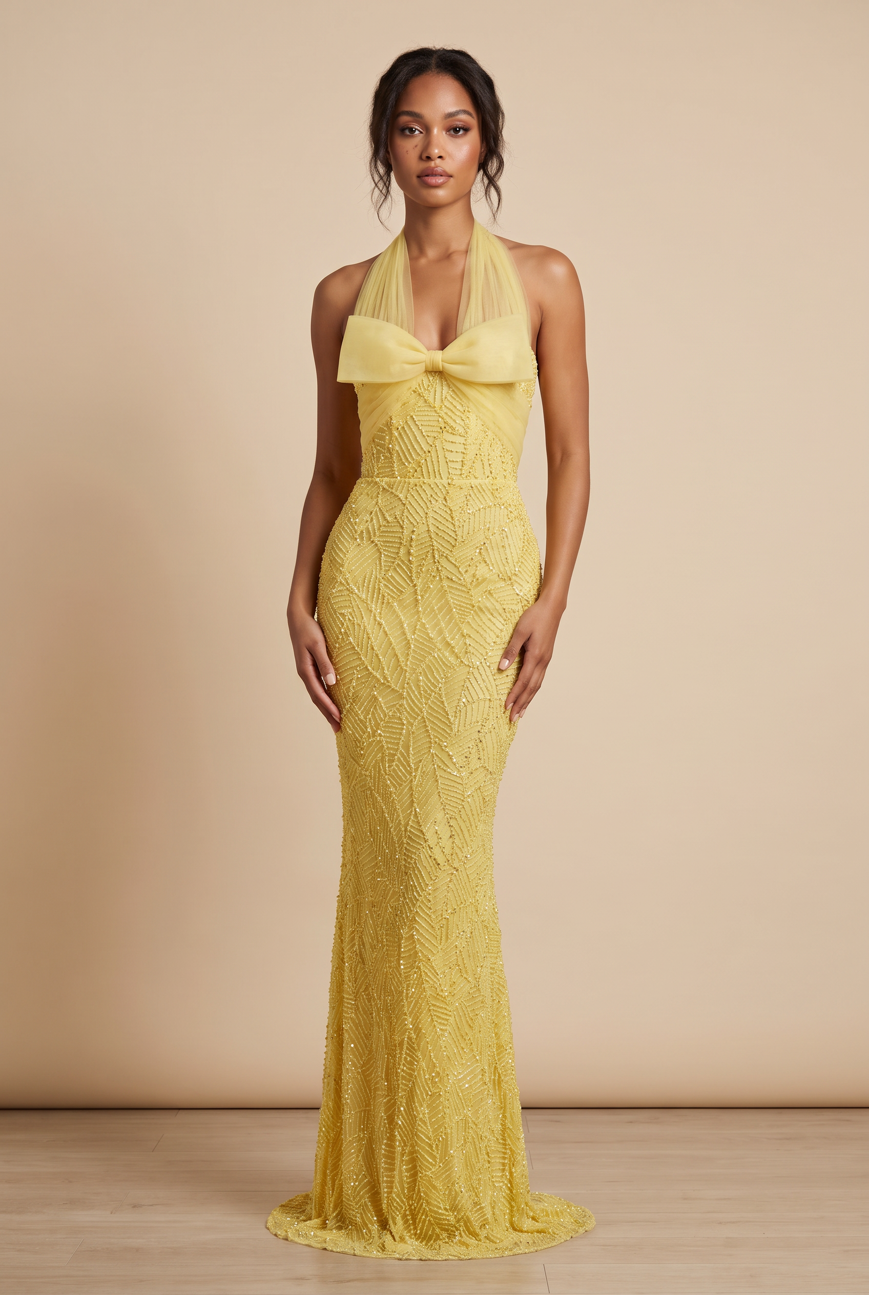 Solene™ Beaded Halter Maxi Dress