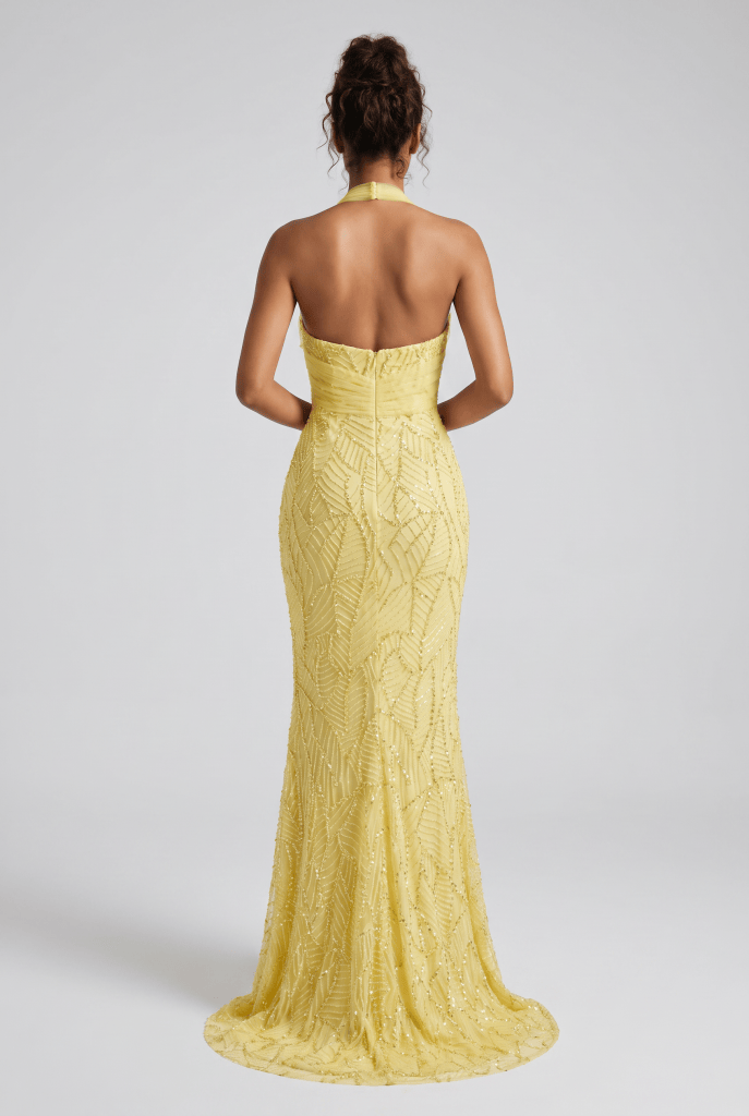 Solene™ Beaded Halter Maxi Dress