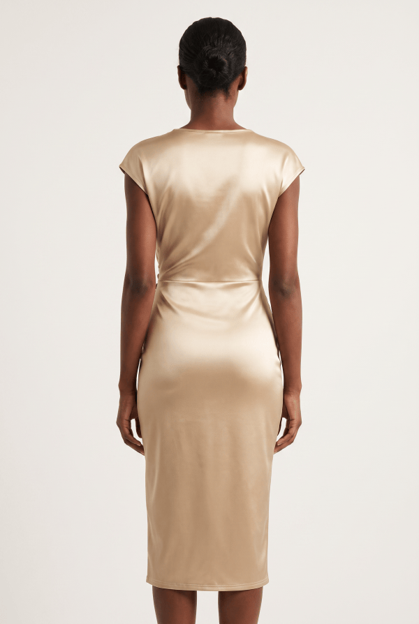 Elara™ Satin Wrap Midi Dress - Image 3