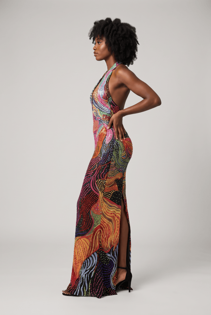 Aurora™ Embellished Halter Maxi Dress