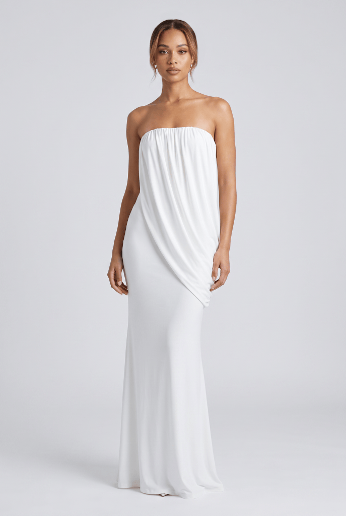 Noire™ Draped Strapless Maxi Dress