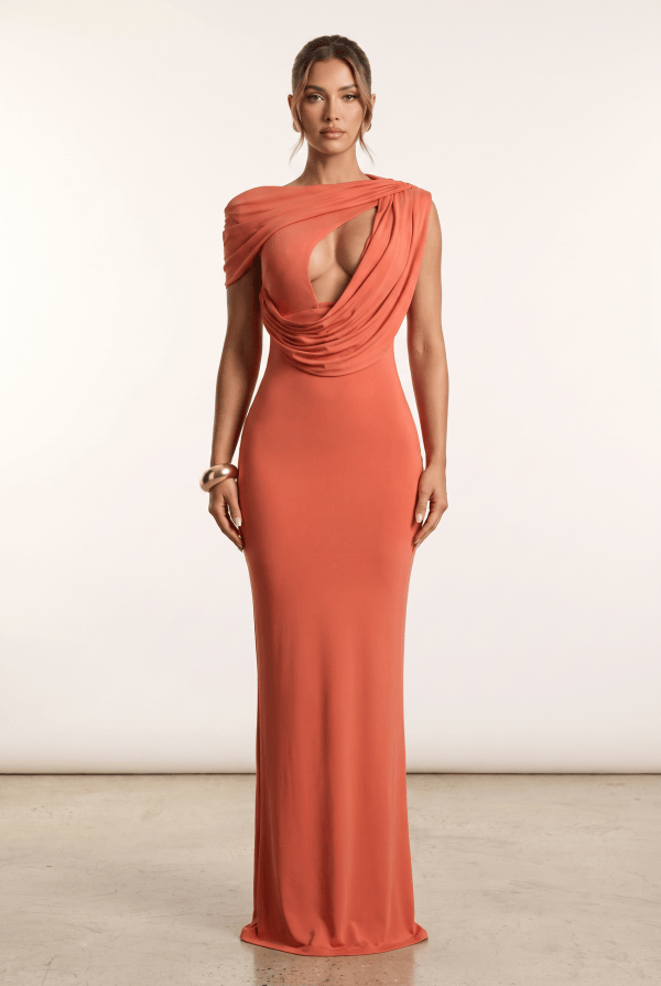 Solea™ Draped Cut-Out Maxi Dress - Image 1