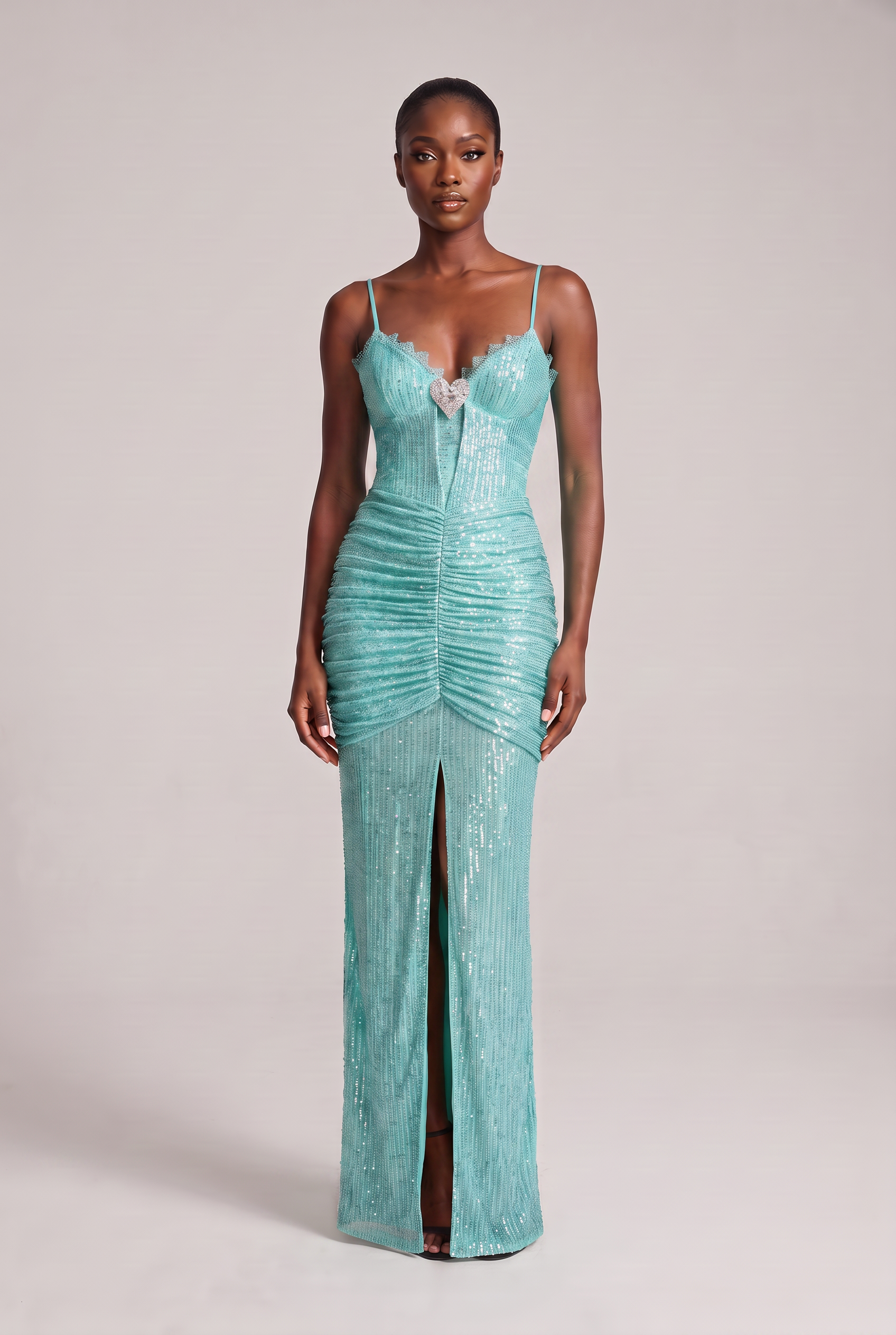 Valentina™ Sequin Heart Detail Maxi Dress - Image 4